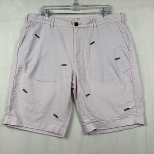 Brooks Brothers Chino Shorts Mens Size 38 9" Inseam Light Pink Shoes Embroidered
